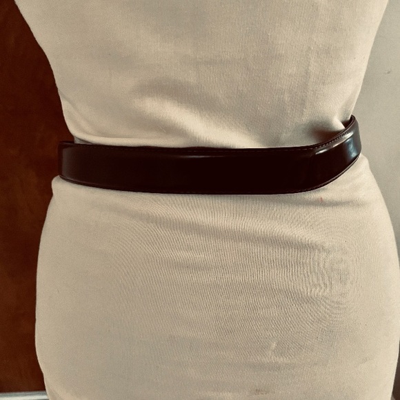 Soho design group - Women’s Chocolate Brown, faux Leather belt. 36” - Picture 2 of 5